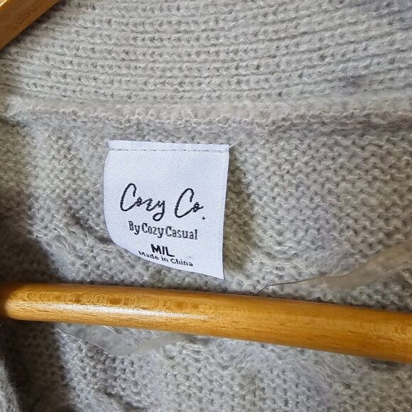 WORN ONCE COZY CO. BY COZY CASUAL HONEYCOMB PATTERN SUPER COZY LONG SWEATER M/L - Picture 11 of 14